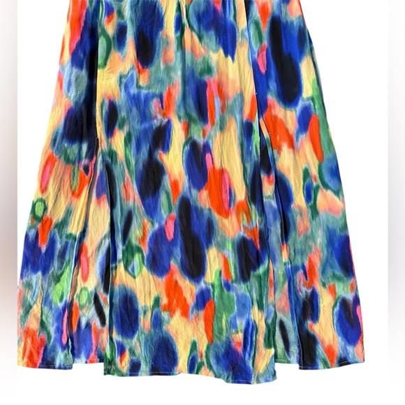 Maeve by Anthropologie Women's Size 2 Aloisia Watercolor Silk Flowy Maxi Dress - Picture 5 of 16